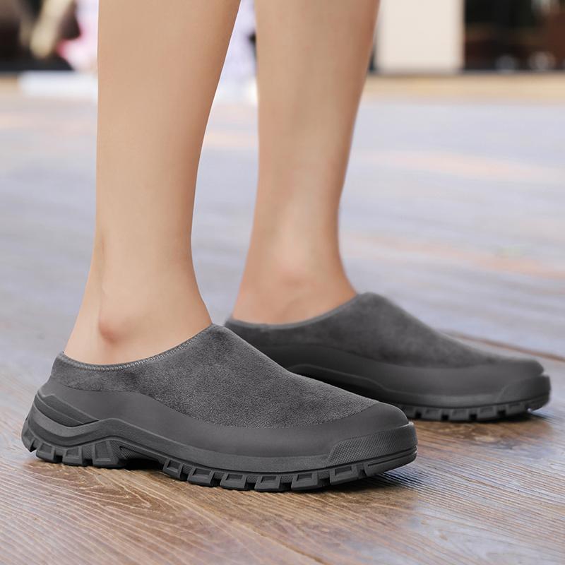 Large Size 46 Mules Closed Toe Slides Sandals Half Shoes For Men Backless Loafers Slippers Oepn-Back Casual Shoes Slip On Flats