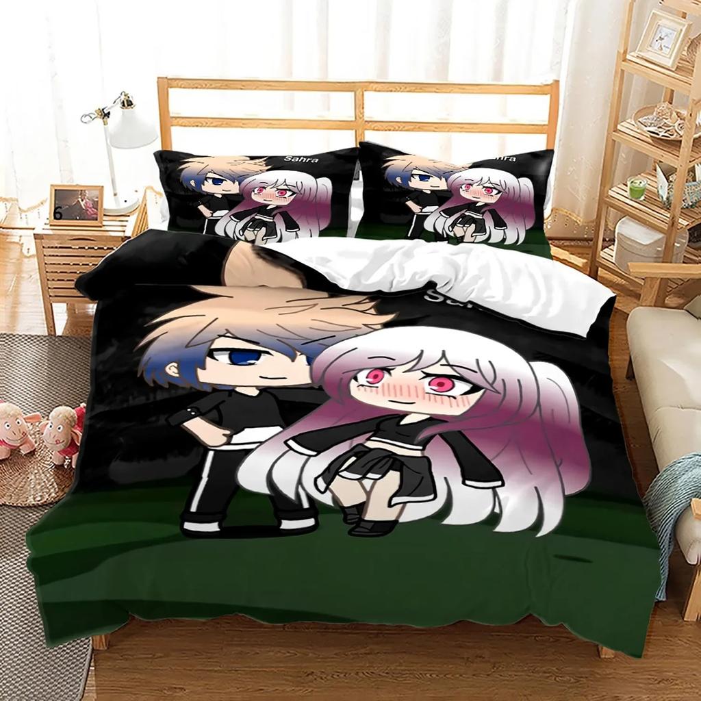 3D Printed Gacha Life Bedding Set 3pcs Duvet Cover Pillowcase Twin Queen Size for Boys Girls Kids Adult Home Textile