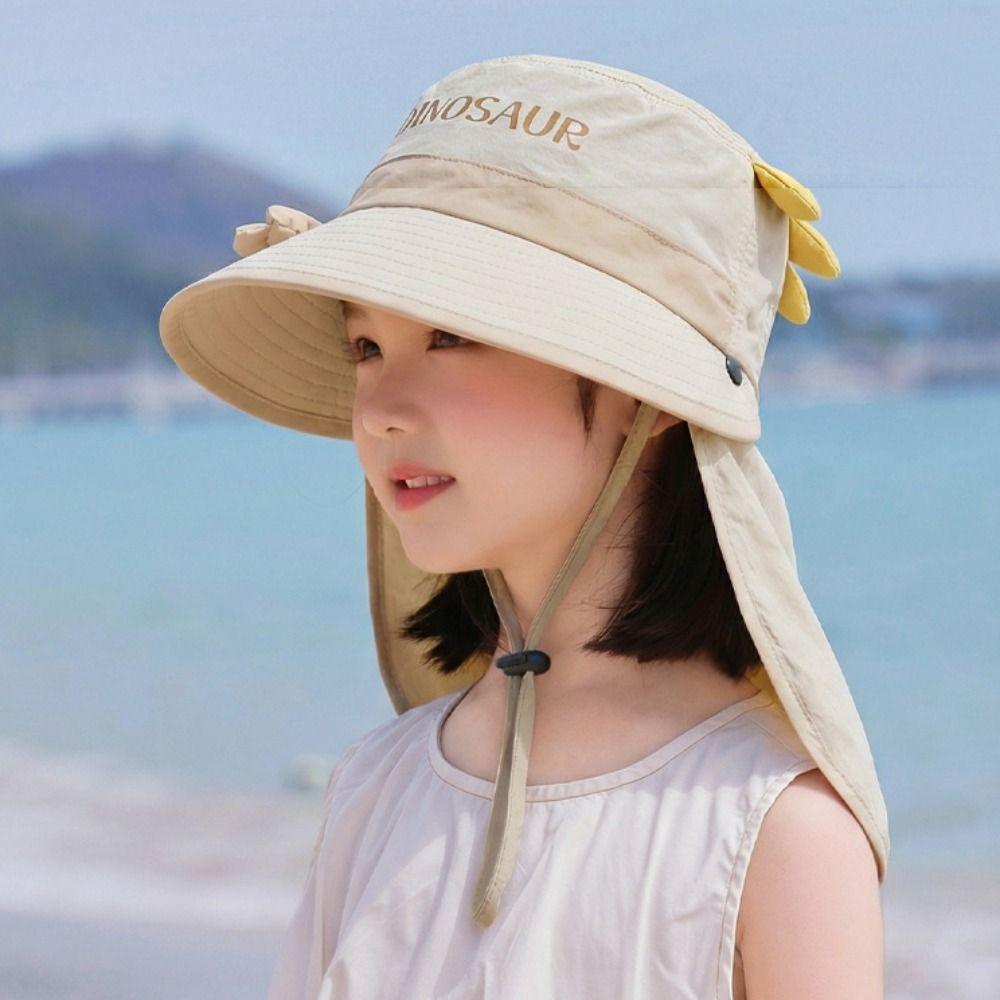 Big Brim Children's Sun Hat Sun Protection Children Beach Cap Kids Whistle Sunscreen Hat  Spring