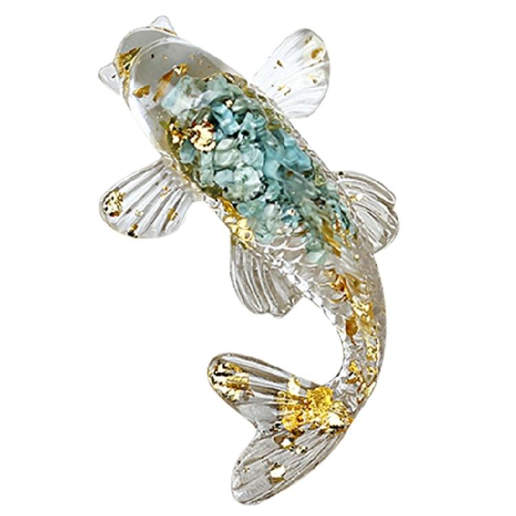 Natural Crystal Fish Mini Figurines Desktop Statue for Home Office Decorations