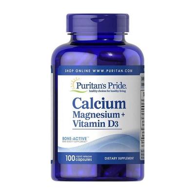 Calcium, Magnesium + Vitamin D3 , 100 Caps
