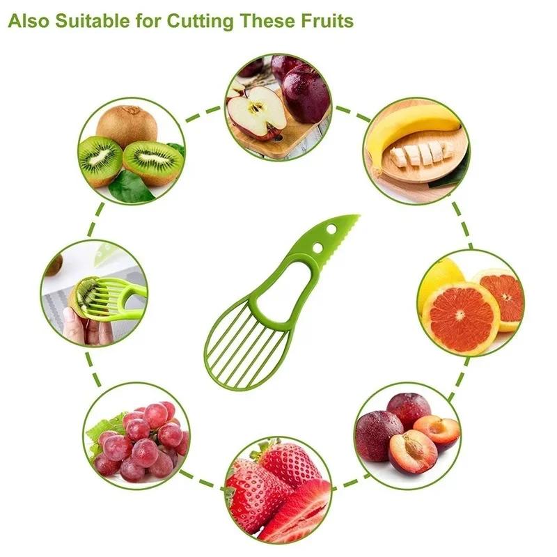 3 In 1 Pulp Separator Plastic Knife Kitchen Vegetable Tools Avocado Slicer Kitchen Gadgets Shea Corer Butter Fruit Peeler Cutter