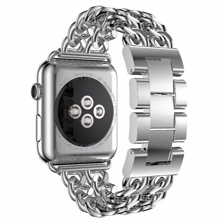

Steel Wrist Watch Band for Apple Watch Series 10 46mm/Ultra 2 Ultra 49mm/9 8 7 45mm/SE (2023) SE (2022) SE 6 5 4 44mm/3 2 1 42mm Silver