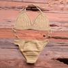 Women's new fashion hollow  top with hand-woven bikini swimsuit