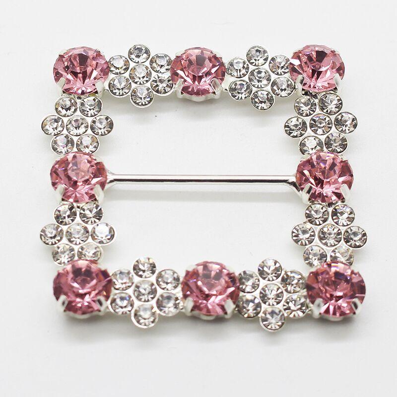 New 45X45MM 2Pcs Fashion Square Crystal Rhinestone Buckles Wedding Invitation Card Decoration DIY Hair Accessories