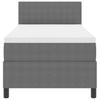 LED Box Spring Bed in Light Grey and White 80 x 200 cm Cord Fabric