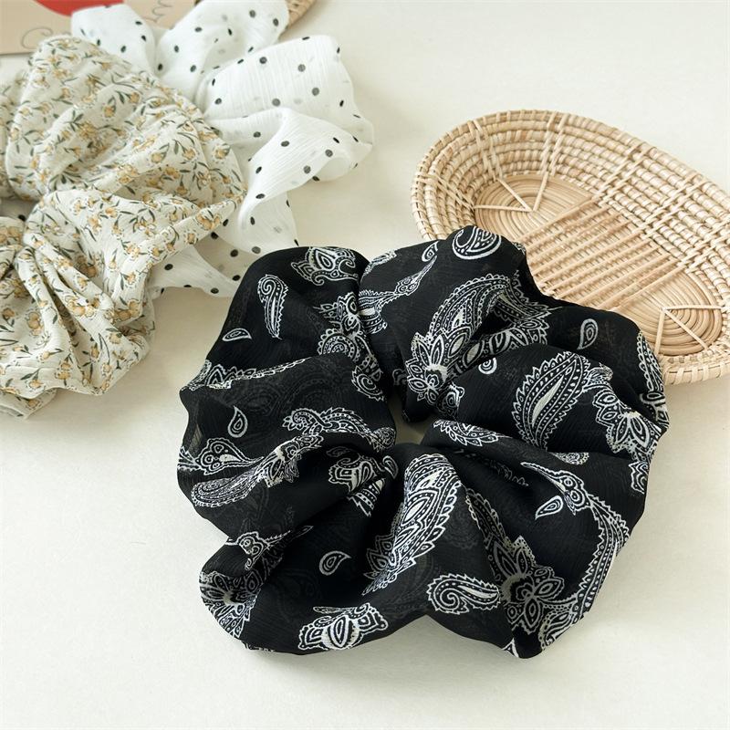 Classic Polka Dot And Paisley Pattern Hair Bands Contrast Color Aesthetic Scrunchies Retro 90s Style Daily Hair Accessories