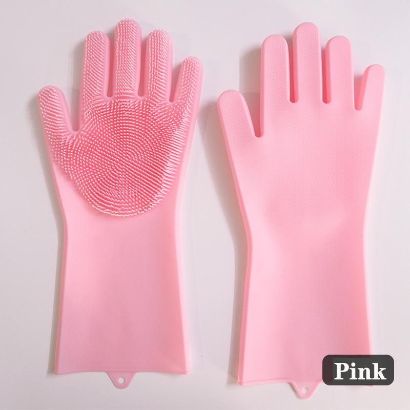 Pet Grooming Gloves Cat Dog Bathing Cleaning Glove Shampoo Scrubber Clean Soft Silicone Hair Removal Glove Hand Skin Protection