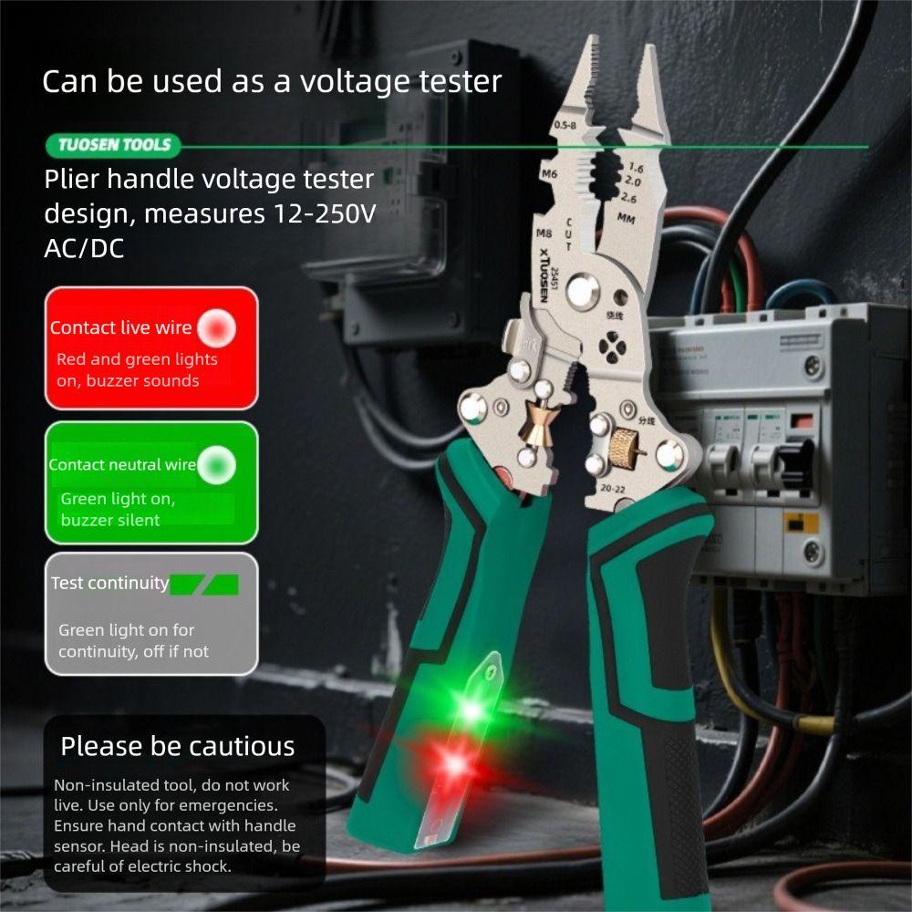 Foldable Voltage Tester 10 In 1 Function Multifunctional Wire Stripper Electrician Use