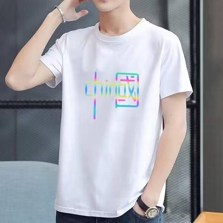 Summer new round neck short-sleeved T-shirt men's casual fashion with combed cotton T-shirt bottoming shirt tops