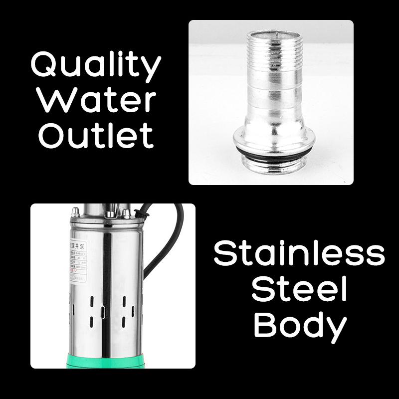 DC 24V 260W High Lift 50m Solar Water Pump Deep Well Pump Submersible DC Pump for Garden Home Agricultural Irrigation