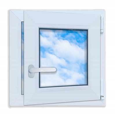 White PVC Window 50x50 Cm Right New 500x500 Mm Tilt-and-Turn Double-Glazed