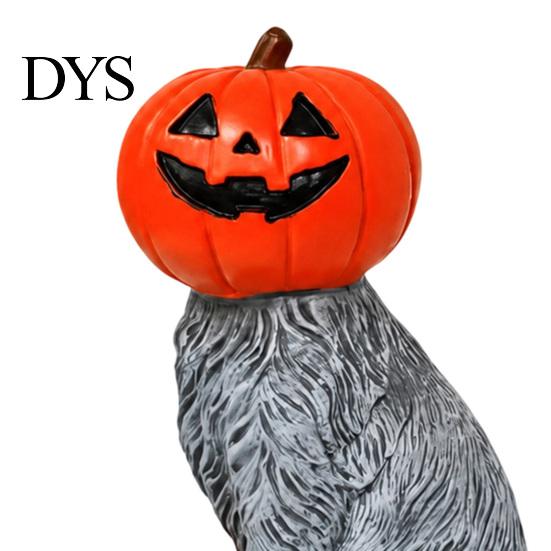 Collectibles for Home Office Lighted Pumpkin Cat Figurine, Spooky Halloween Tabletop Resin Sculpture, Gift Lovers Autumn Fall Ornament Indoor