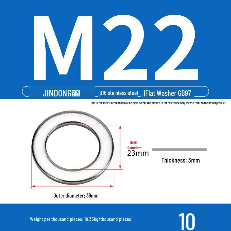 Stainless Steel 304/201/316 Oversized Thick Flat Washer Gasket Screw Washer GB97/GB96