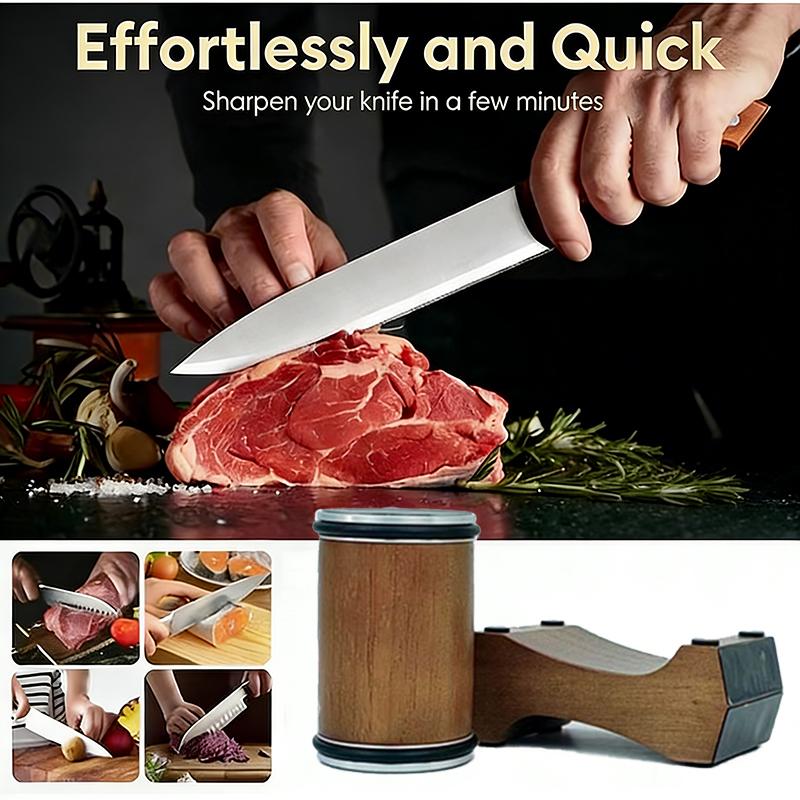 Professionell rullande knivslip - 4 justerbara vinklar 12/15/18/20° Diamantsten Träbas Köksslipverktyg