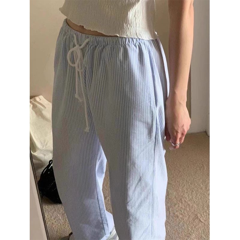 

Дондэмун Они Эластичные брюки в полоску на кулиске Blue Stripe One size