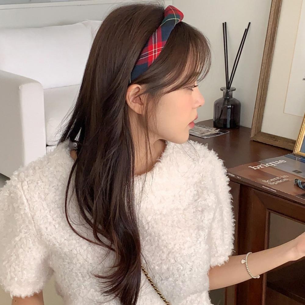 

Пушистая повязка на голову в клетку Blue City Wave, 4 цвета