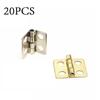 20pcs Mini Hinge Small Metal Hinges Golden Silve Wooden Box Cabinet Door Hinges for 1/12 House Furniture Decorative Hardware