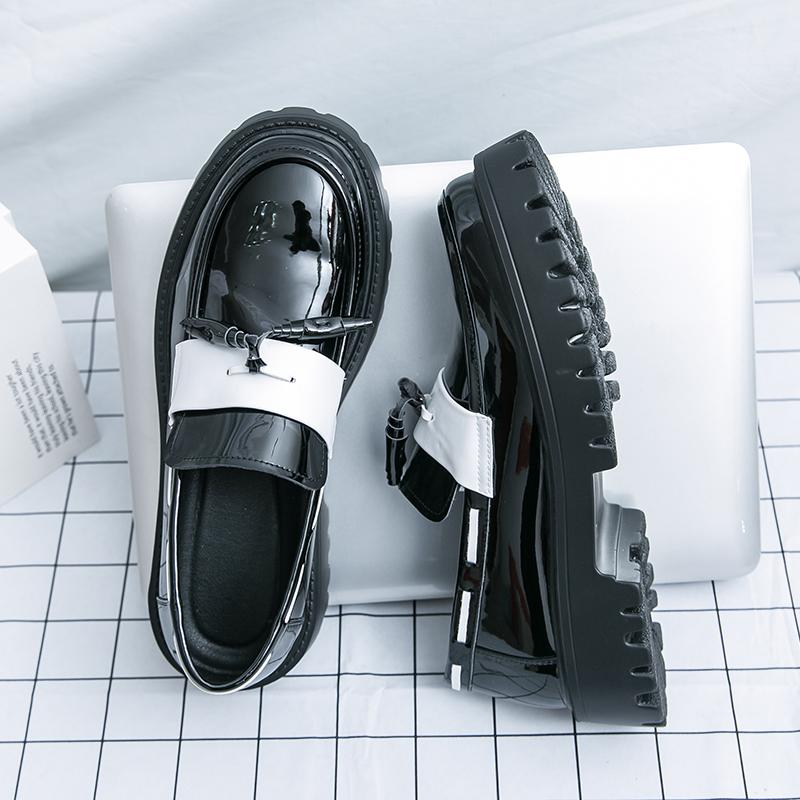 Designer New Men's Leather Height Increasing Casual Shoes Male Mix Color Tassels Loafers Formal Flats Dress Footwear