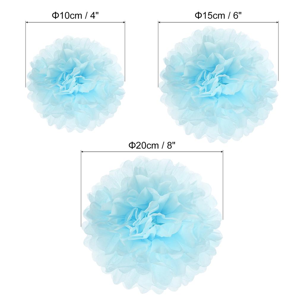 4"/6"/8" Tissue Pom Poms Flowers, 12 Pack Paper Flower Ball for Wedding Bridal Shower Birthday Bachelorette Party