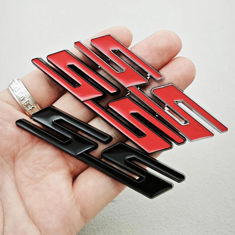 3D Metal Car Styling Red Black Logo SS Sticker Emblem Rear Trunk Badge For Chevrolet Camaro Chevelle Impala Malibu Accessories