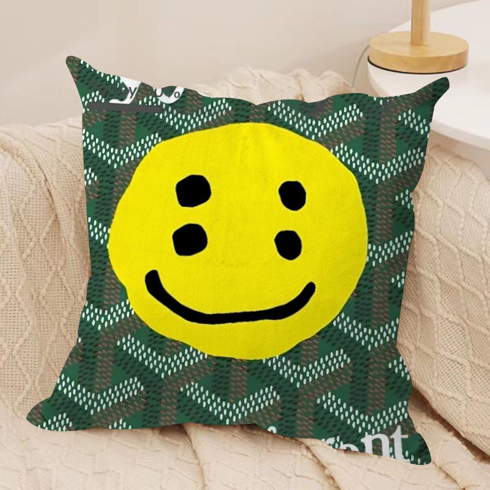 Luxury Smile CCpfm Cushion Cover Soft Plush Fabric DoubleSided Printed Sofa Cushion Cover for All Seasons Home Decor Gift