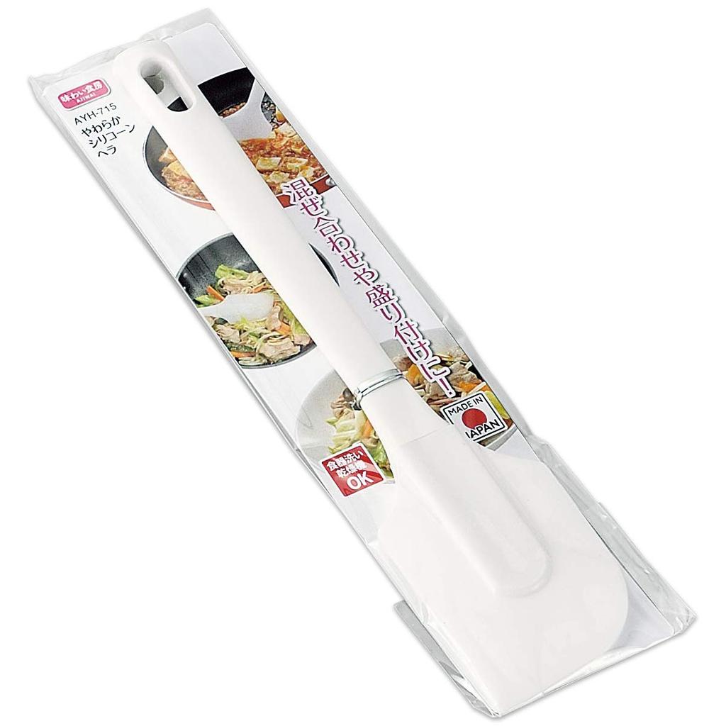 Shimomura Kogyo Soft Silicone Made in Ideal for and and damage other Spatula, White, Japan. mixing, serving, stir-frying. Heat-resistant won't