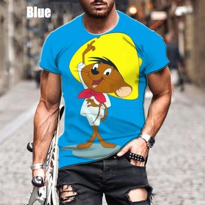 Summer New Classic Anime Character Speedy Gonzales 3D Printing Men's Short-sleeved T-shirt Funny Cartoon Unisex Sports T-shirt