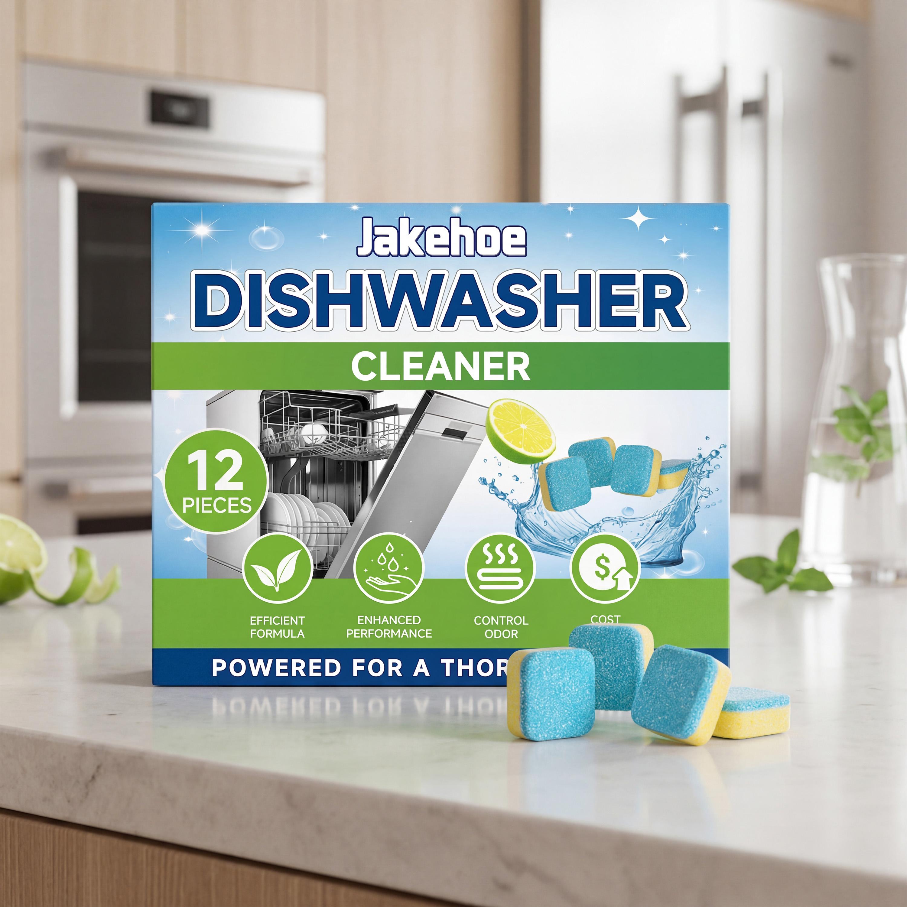 Dishwasher Cleaner Tablets - Heavy Duty Descaling & Deodorizing for Deep Cleaning 12pcs