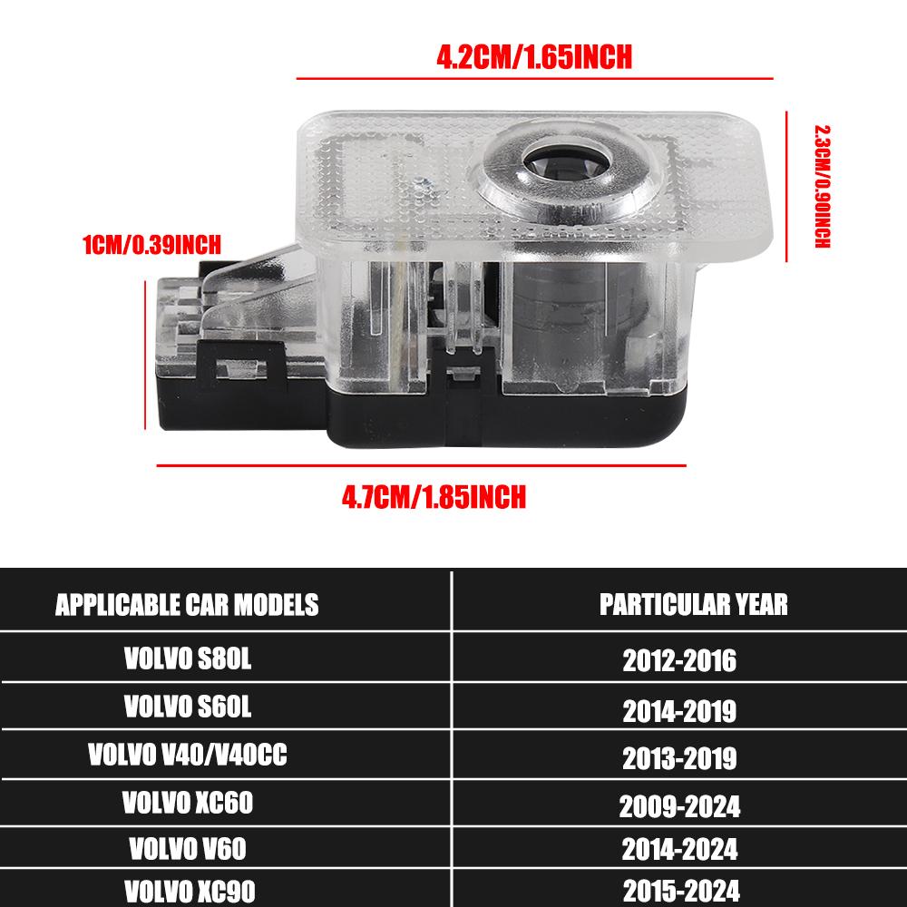2Pcs Car Door LED Welcome Light For Volvo Rdesign S80L S60L V40 v 40CC 2013 XC60 XC90 2015 HD Laser Projector Lamp Accessories