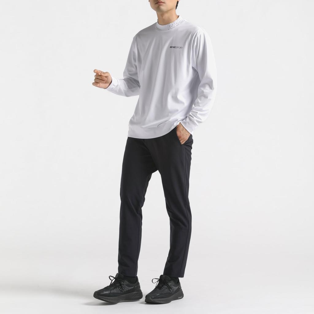 Move Sports Mock Neck Long Sleeve Shirt ST4FLTZ2MB_WH00_L Fleece-Lined