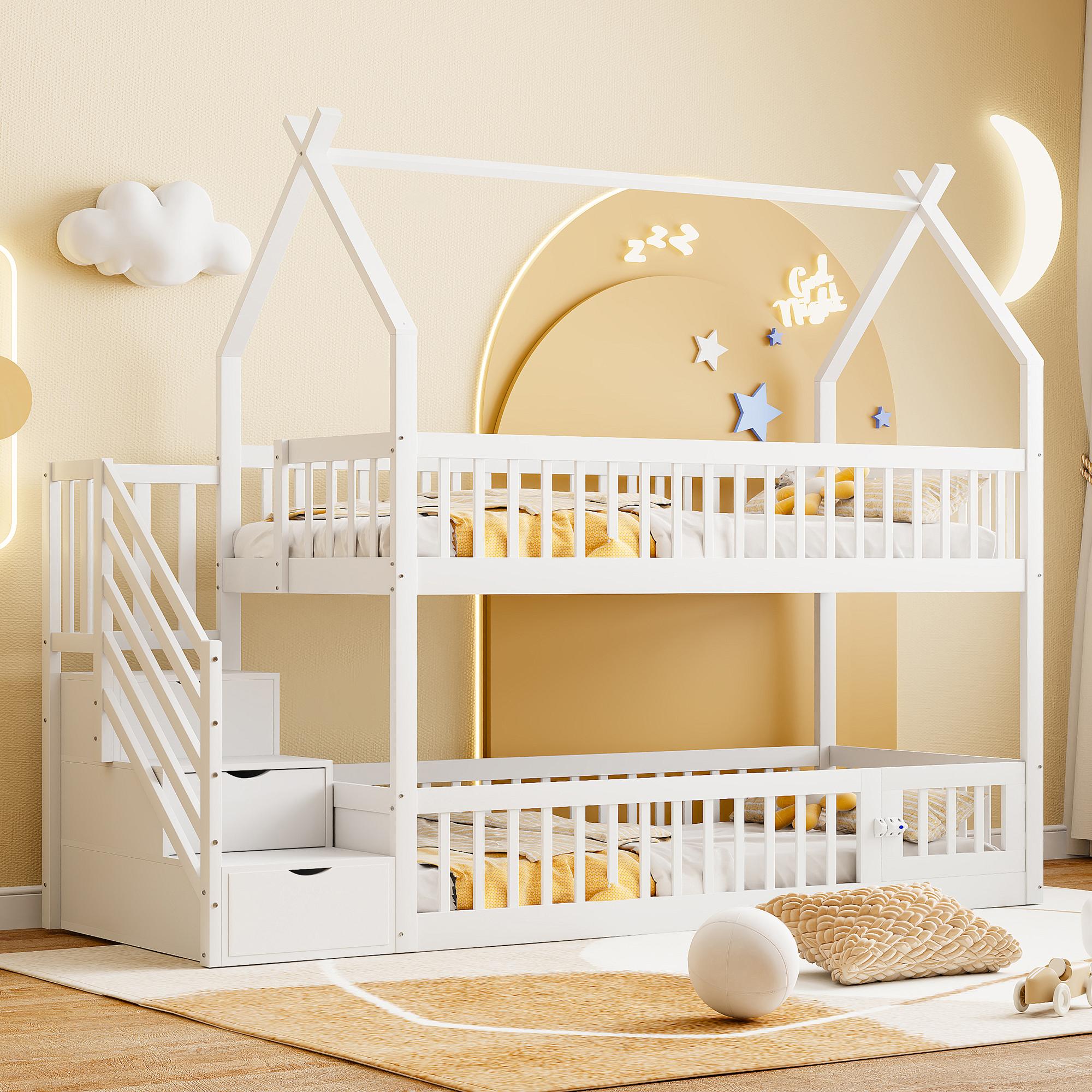 90X200 children`s bunk bed solid wood
