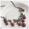 Top-Selling Cherry Necklace & Earring Set - Women's Trendy Choker Accessories