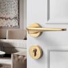 Modern Bedroom Door Indoor Mute Security Door Gold Split Mortise Lock Household Wood Door Hardware with Key