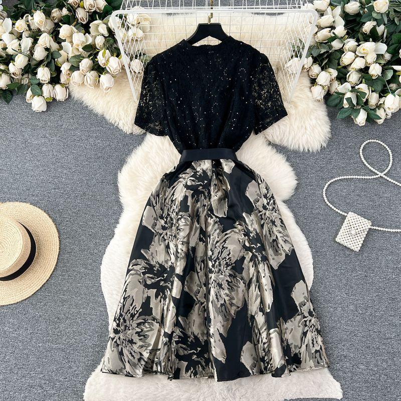 Accessible Luxury Summer New Arrival Socialite Lace Slim Looking Dress