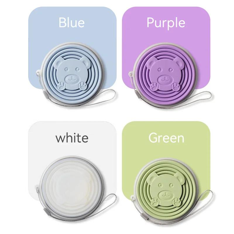 Portable Foldable Silicone Cup for Travel Cute Bear Design Collapsible Water Bottle Mouthwash Cup 180ml 180ml
