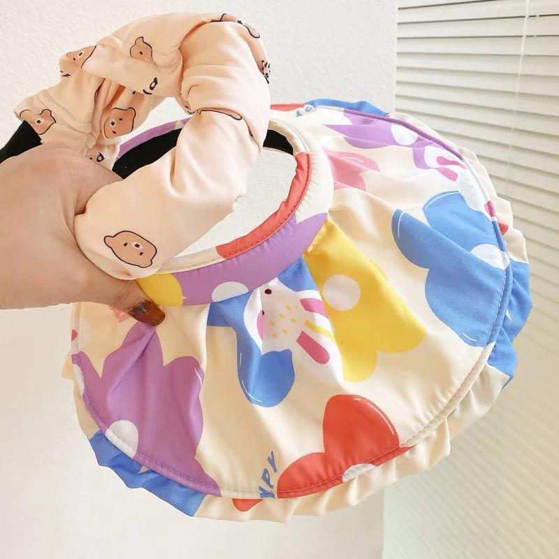 Summer Kids Sun Hats for Girls Boys Cartoon Children Visor Cap Beach Travel Big Brim Child Panama Hats 2-14Y
