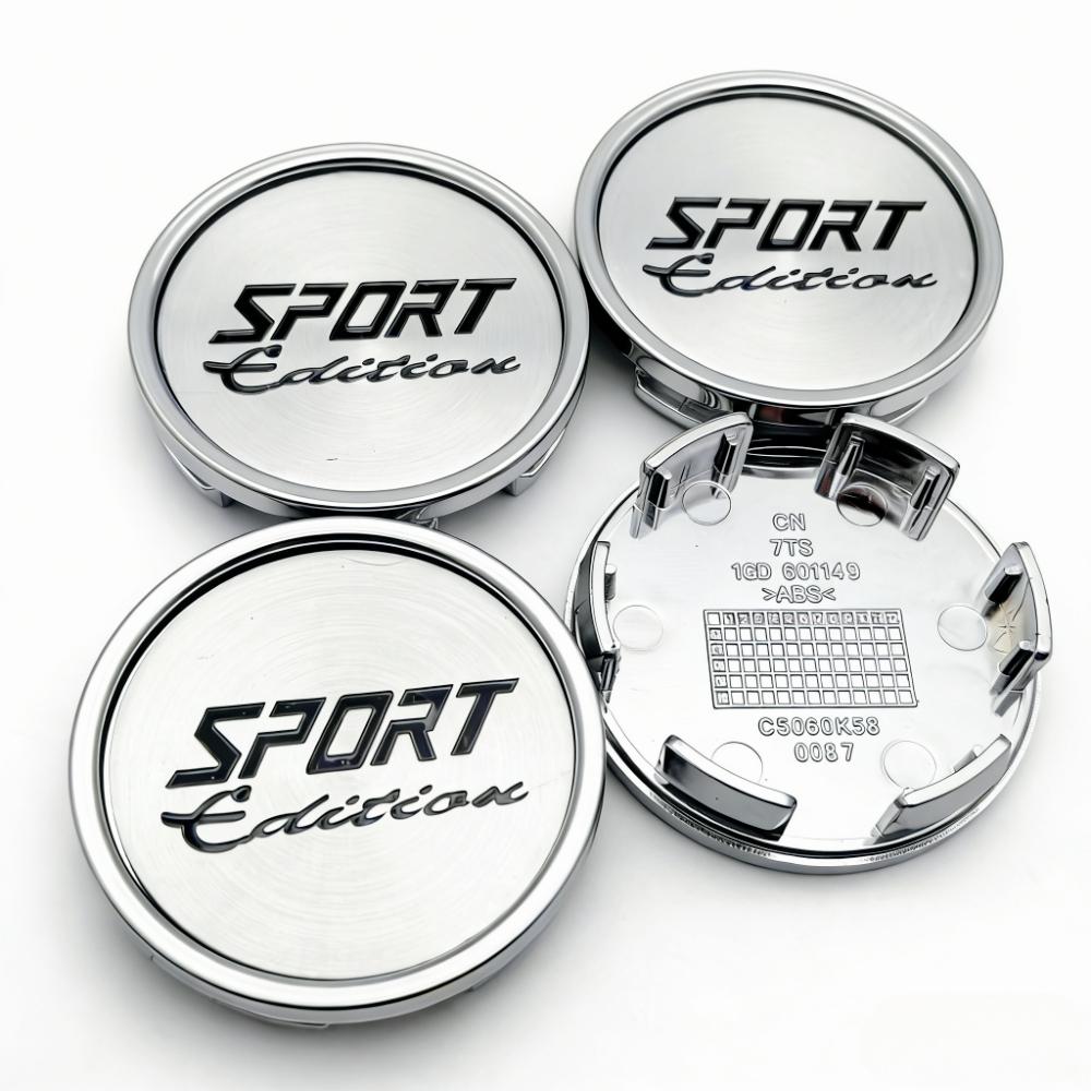 4pcs Sport Edition Logo Badge Emblem Car Wheel Center Caps 58MM Clips 53MM Wheels Hub Cap Rim Hubcaps Dust Cover Car Accessories