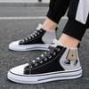 High Top Running Sneakers Men Canvas Shoes Cool Street Shoes Young Male Sneakers Black Red Mens Causal Walking Shoes