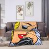 Roy Lichtenstein Pop Art Blanket  Warm Soft Aesthetic Plush Throw Blanket For Home Decor Picnic Flannel Bedspread Bed Cover
