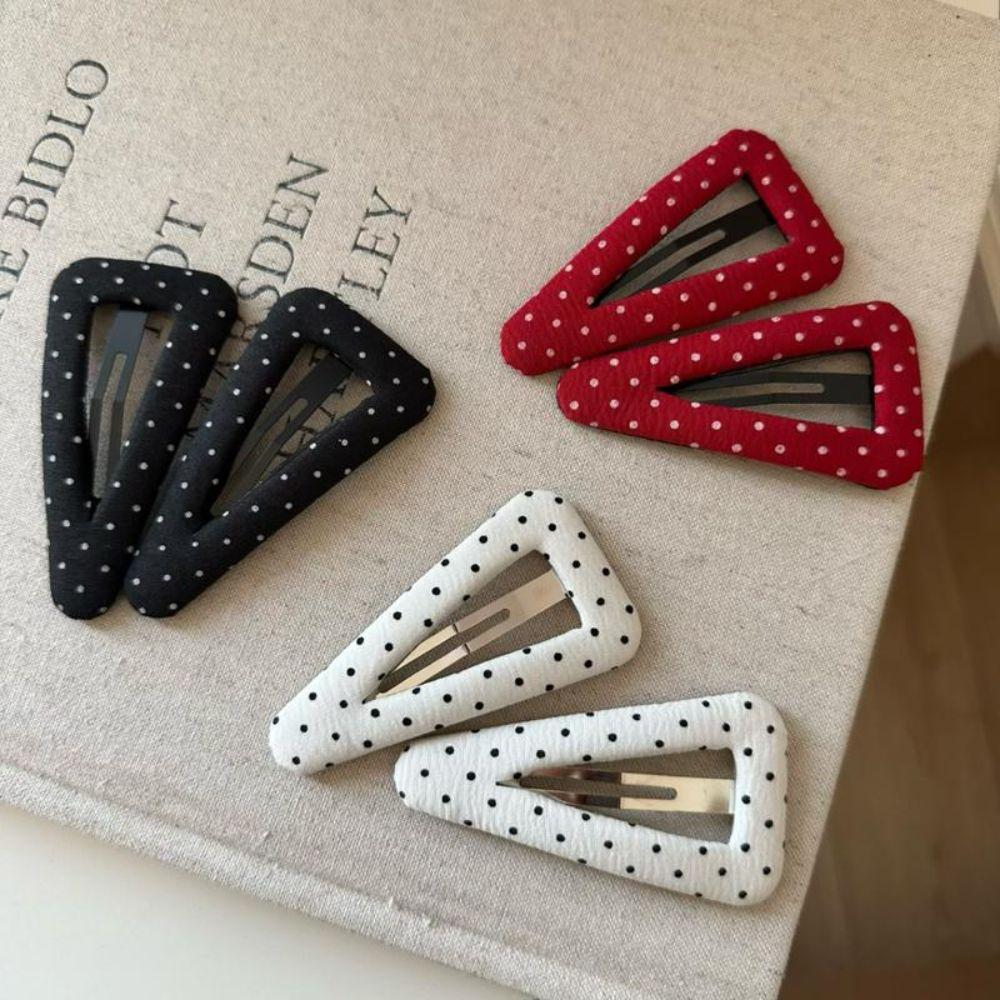 Fabric Polka Dot Hair Clips Triangular Broken Clips Cute BB Clips