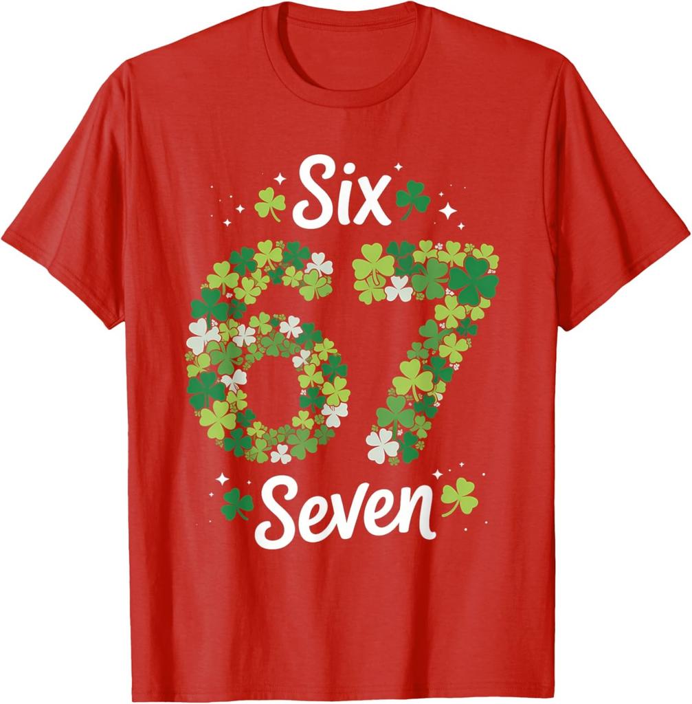 67 Meme Shamrocks St Patrick's Day Six Seven Meme Unisex T-Shirt