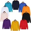 Men's Heavyweight Fleece-Lined Crew Neck Sweatshirt - Loose Fit, Solid Color, Long Sleeve.