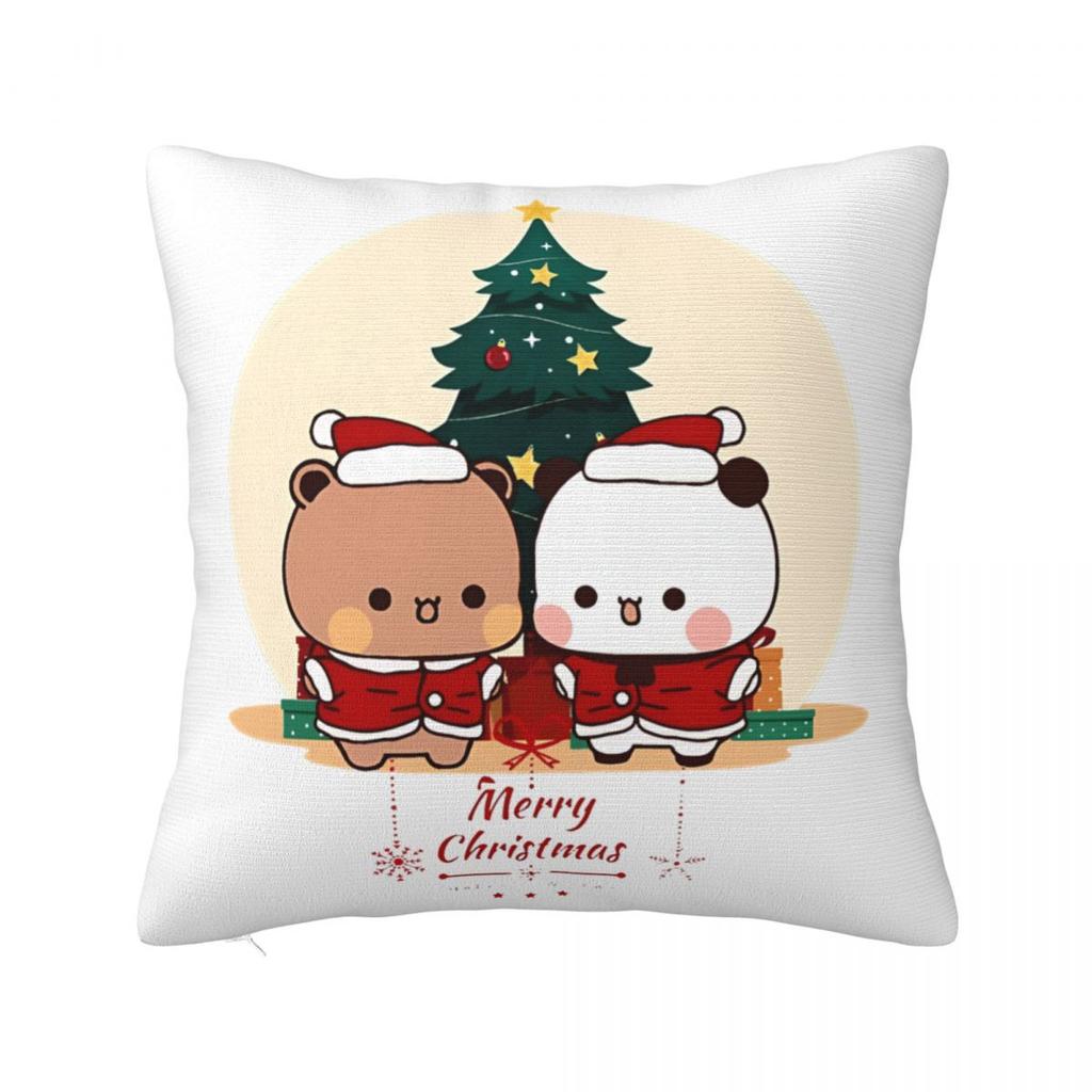 Dudu Bubu Pillow Case Merry Christmas Retro Trendy Pillow Cover Square Graphic Cushion Cover Pillowcases For Home Decoration