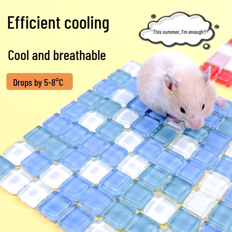 

Golden Hamster Cooling Ice Pad - Summer Heat Dissipation Nest for Small Pets Pink Cooling Pad 10x5cm