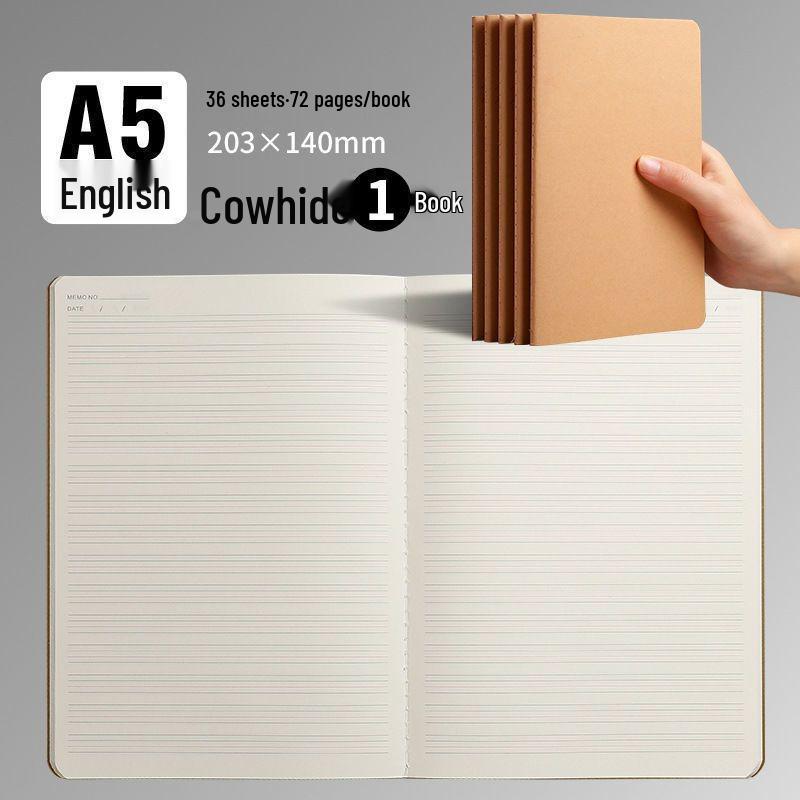 Тетрадь в College-стиле из крафт-бумаги формата A4 - Варианты в линейку и в клетку формата B5