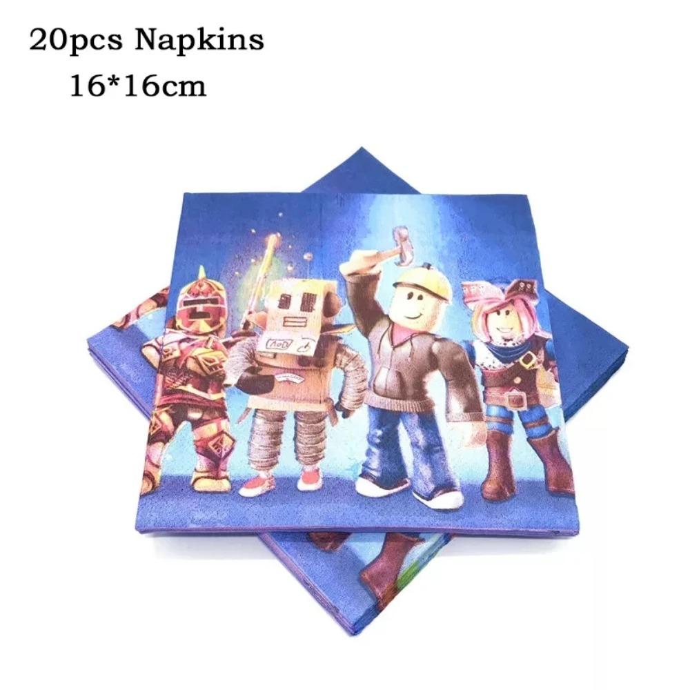 Hot Robot Roblox Dětská Narozeninová Párty Potřeby Sada Jednorázové Nádobí Roblox Papírové Talíře Kelímky Balónky Baby Shower Party Dekorace