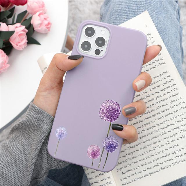 Husă de telefon cu flori de lavandă pentru Iphone Se3 2022 Se2 7 8plus X Xr Xs 11 12 13 14 Pro Max Mini 6 6s Plus Funda moale TPU rezistentă la șocuri