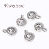 18K Gold Plated Brass with Rhinestone Charms For Jewelry,Round Pendant For Necklaces Making Findings,DIY Bracelets Accessories