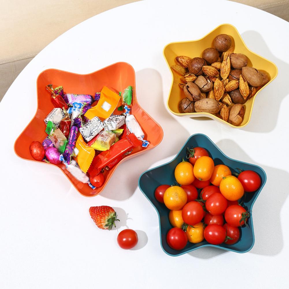Star Shape Plate Food Grade Plastic Snack Fruit Nut Food Serving Tray Bowl Dish Holder Bone Dish Dining Table Kitchen Supplies